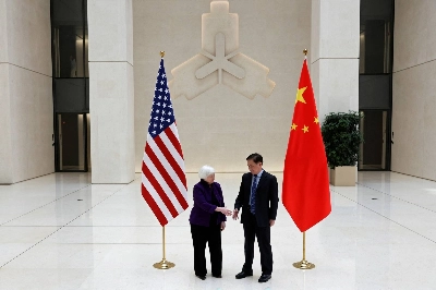 People's Bank of China Gov. Pan Gongsheng meets with U.S. Treasury Secretary Janet Yellen in Beijing in April. People's Bank of China Gov. Pan Gongsheng meets with U.S. Treasury Secretary Janet Yellen in Beijing in April.