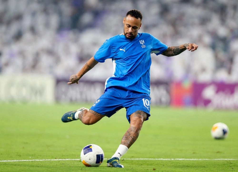 Al Hilal's Neymar warms up before an Asian Champions League match in October.  Al Hilal's Neymar warms up before an Asian Champions League match in October.