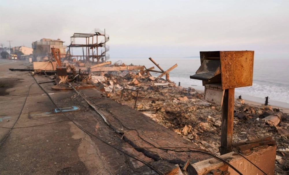 Houses destroyed in the Palisades Fire along the Pacific Coast Highway in Malibu, California, on Thursday Houses destroyed in the Palisades Fire along the Pacific Coast Highway in Malibu, California, on Thursday