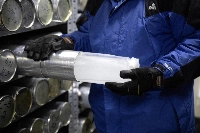 An ice core sample from a glacier in the Byrd Polar and Climate Research Center in Columbus, Ohio, on Jan. 15, 2021 | REUTERS