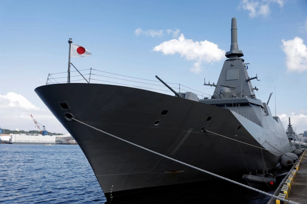 The Maritime Self-Defense Force's Mogami frigate, of the class of the same name, is anchored at the MSDF's naval base in the city of Yokosuka, Kanagawa Prefecture, in September 2022. The Maritime Self-Defense Force's Mogami frigate, of the class of the same name, is anchored at the MSDF's naval base in the city of Yokosuka, Kanagawa Prefecture, in September 2022.