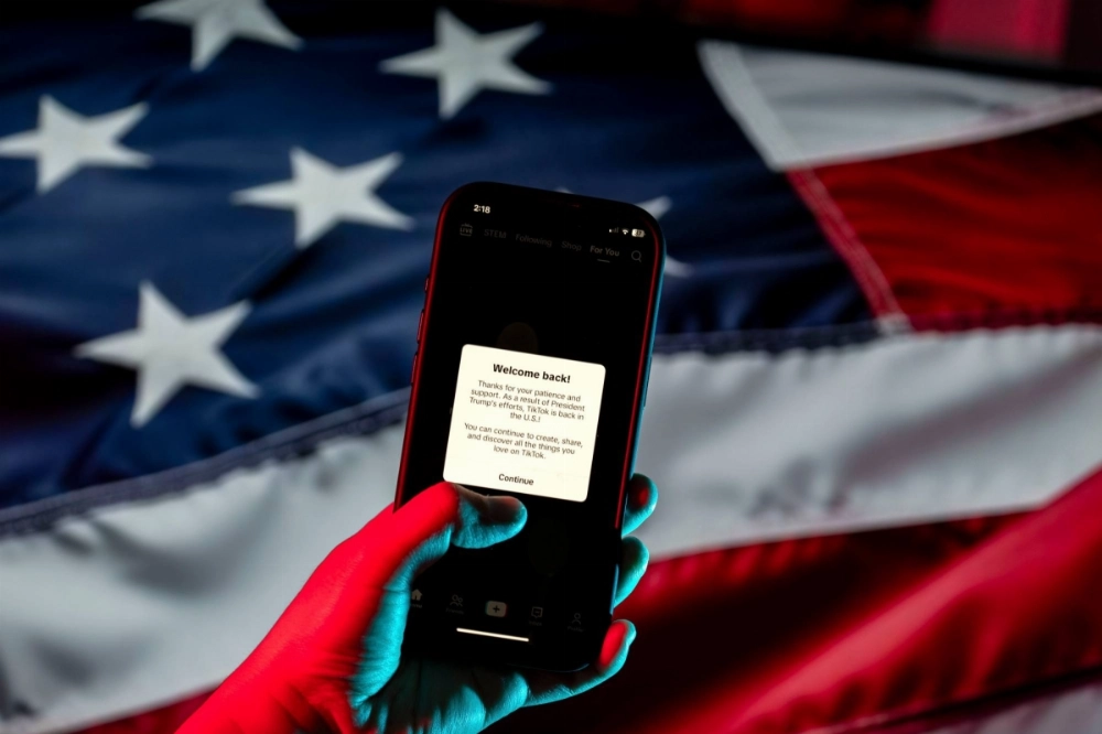 A message welcoming users back and thanking U.S. President-elect Donald Trump on the TikTok app A message welcoming users back and thanking U.S. President-elect Donald Trump on the TikTok app