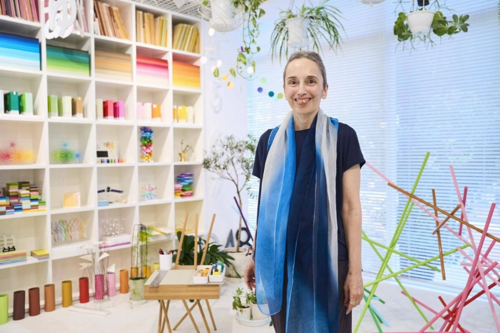 Emmanuelle Moureaux in her office, which looks like a museum, at emmanuelle moureaux INC. Emmanuelle Moureaux in her office, which looks like a museum, at emmanuelle moureaux INC.