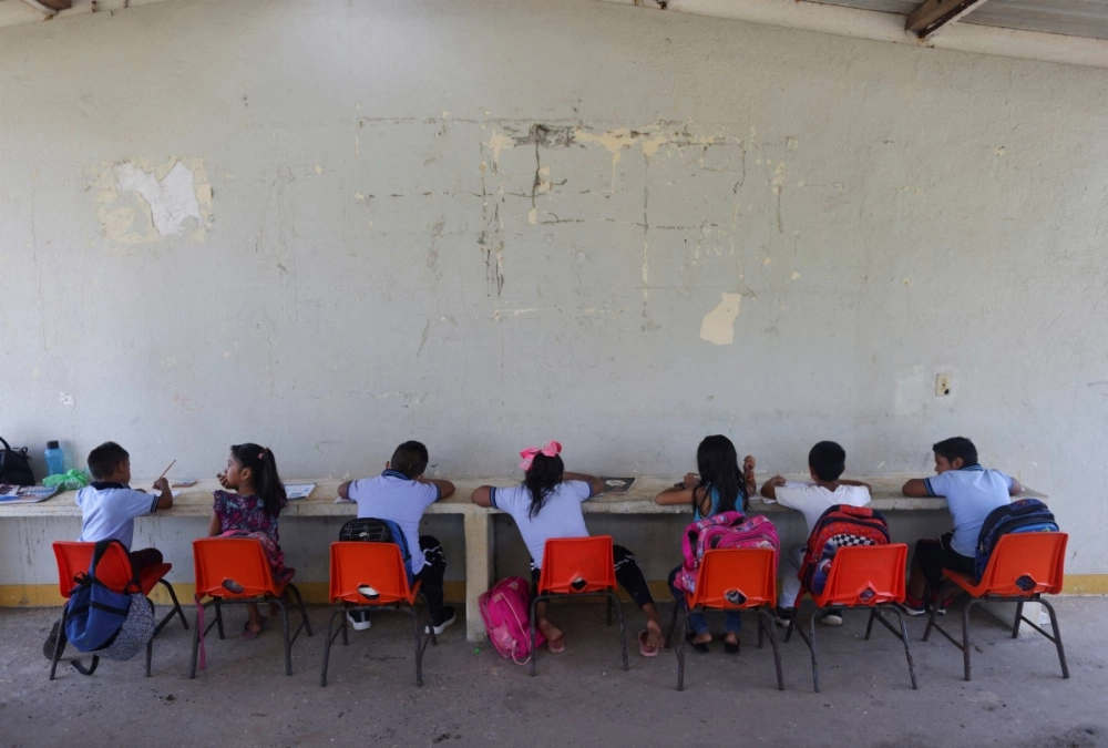 Schoolchildren in El Bosque, Mexico. Education is one of the services most frequently disrupted by climate hazards, UNICEF's executive director Catherine Russell said. Schoolchildren in El Bosque, Mexico. Education is one of the services most frequently disrupted by climate hazards, UNICEF's executive director Catherine Russell said.
