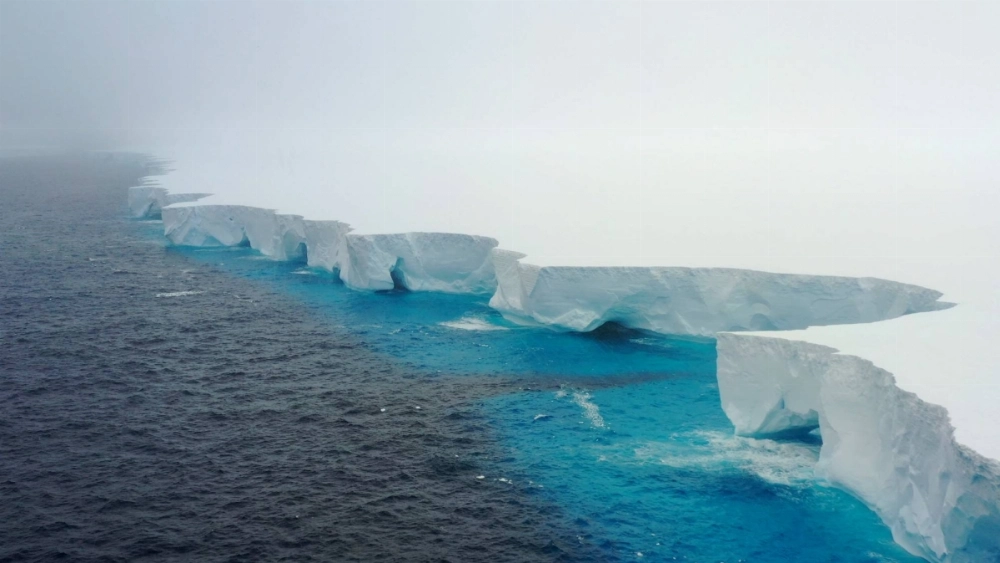 The A23a iceberg is seen in the waters of the Southern Ocean off Antarctica on Jan. 14.  The A23a iceberg is seen in the waters of the Southern Ocean off Antarctica on Jan. 14.