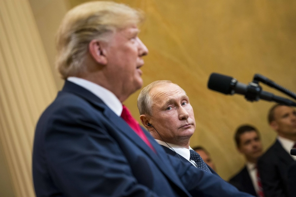 U.S. President Donald Trump and Russian President Vladimir Putin during a joint news conference in Helsinki on July 16, 2018 U.S. President Donald Trump and Russian President Vladimir Putin during a joint news conference in Helsinki on July 16, 2018