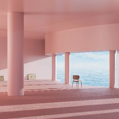 “Light Court” (2024) is based on the “Lightcourt” space at the Hiroshima City Museum of Contemporary Art, designed by metabolist architect Kisho Kurokawa (1934-2007).  “Light Court” (2024) is based on the “Lightcourt” space at the Hiroshima City Museum of Contemporary Art, designed by metabolist architect Kisho Kurokawa (1934-2007).