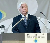 Defense Minister Gen Nakatani holds a news conference at the Defense Ministry on Wednesday. | Jiji
