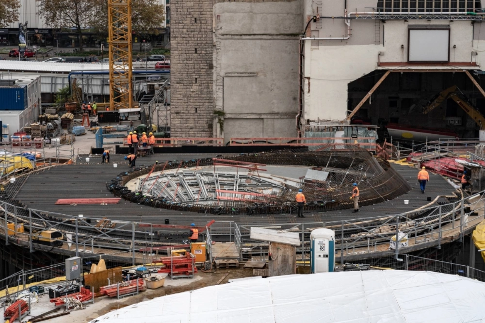 The construction site for an underground station at the Stuttgart 21 railway and urban development project in Stuttgart, Germany, in November 2022. The construction site for an underground station at the Stuttgart 21 railway and urban development project in Stuttgart, Germany, in November 2022.