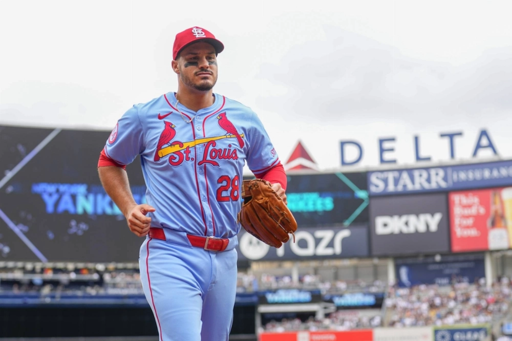 Nolan Arenado, seen during a game at Yankee Stadium in August 2024, reported to spring training with the Cardinals on Sunday. Nolan Arenado, seen during a game at Yankee Stadium in August 2024, reported to spring training with the Cardinals on Sunday.