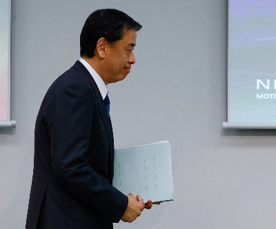Nissan CEO Makoto Uchida concludes a news conference at the company's headquarters in Yokohama in February. Nissan CEO Makoto Uchida concludes a news conference at the company's headquarters in Yokohama in February.