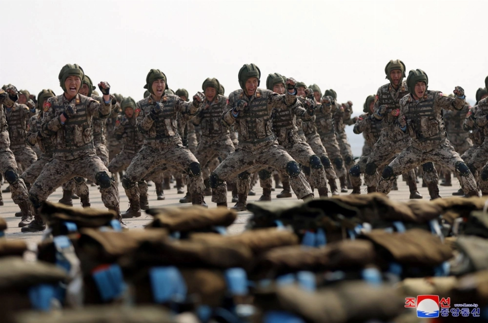 Soldiers participate in a demonstration during the training of the Korean People's Army's combat units in this picture released on March 16, 2024. Soldiers participate in a demonstration during the training of the Korean People's Army's combat units in this picture released on March 16, 2024.