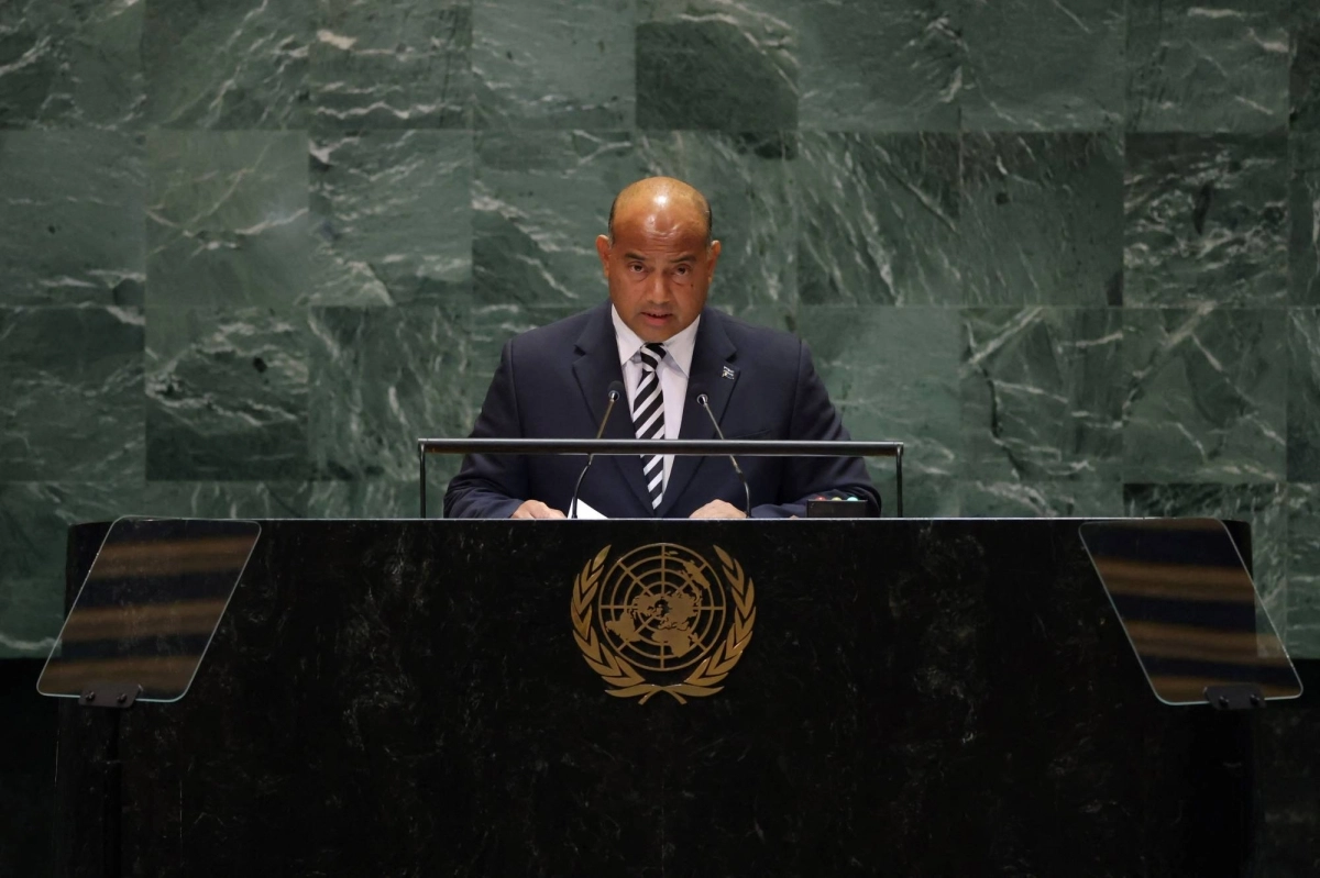 Nauru's President David Ranibok Adeang speaks at the United Nations headquarters in September 2024.  Nauru's President David Ranibok Adeang speaks at the United Nations headquarters in September 2024.