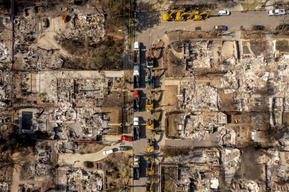 Excavators to be used by the U.S. Army Corps of Engineers to remove debris from homes destroyed by the Eaton Fire in Altadena, California Excavators to be used by the U.S. Army Corps of Engineers to remove debris from homes destroyed by the Eaton Fire in Altadena, California
