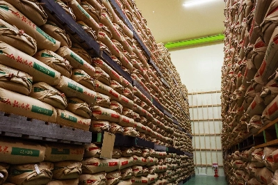 The government's stockpile of rice in Saitama Prefecture in February The government's stockpile of rice in Saitama Prefecture in February