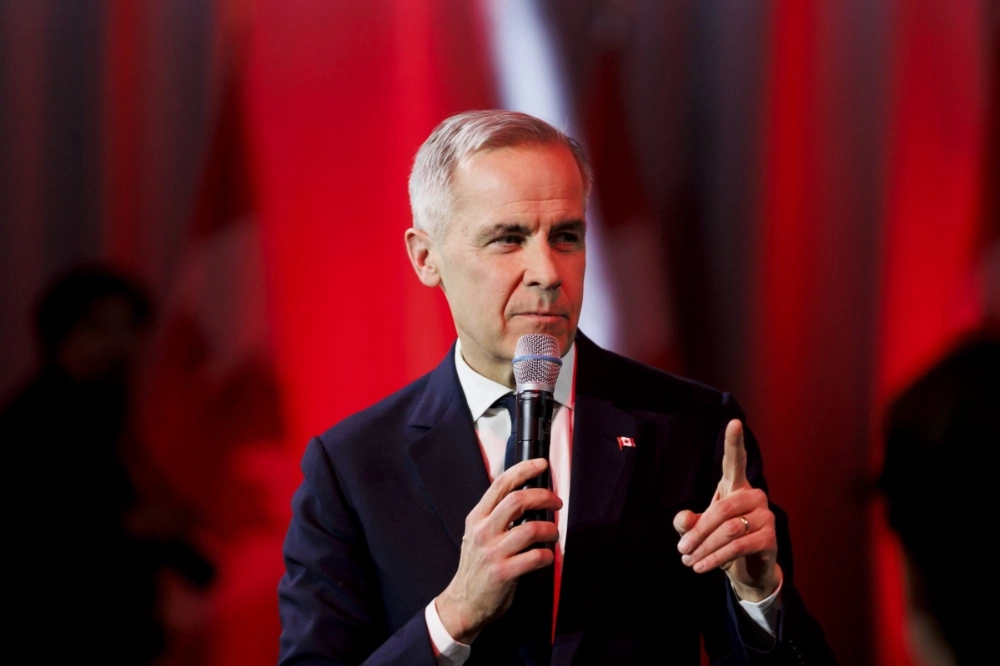 Canadian Prime Minister-designate Mark Carney speaks during the Liberal Party’s gathering in Ottawa, Canada, on Sunday. Carney will most likely be in power just a few weeks before a federal election is held.  Canadian Prime Minister-designate Mark Carney speaks during the Liberal Party’s gathering in Ottawa, Canada, on Sunday. Carney will most likely be in power just a few weeks before a federal election is held.