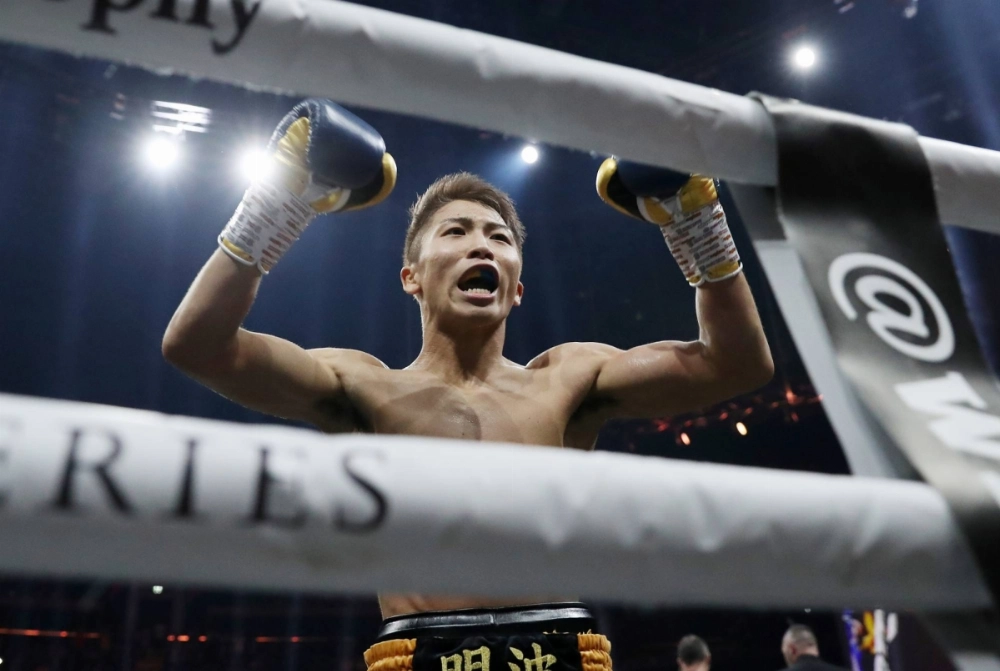 Naoya Inoue celebrates after winning a fight in Glasgow, Scotland, in 2019. Inoue has fought eight times in Japan since his last overseas bout, a KO against Michael Dasmarinas in Las Vegas in June 2021. Naoya Inoue celebrates after winning a fight in Glasgow, Scotland, in 2019. Inoue has fought eight times in Japan since his last overseas bout, a KO against Michael Dasmarinas in Las Vegas in June 2021.