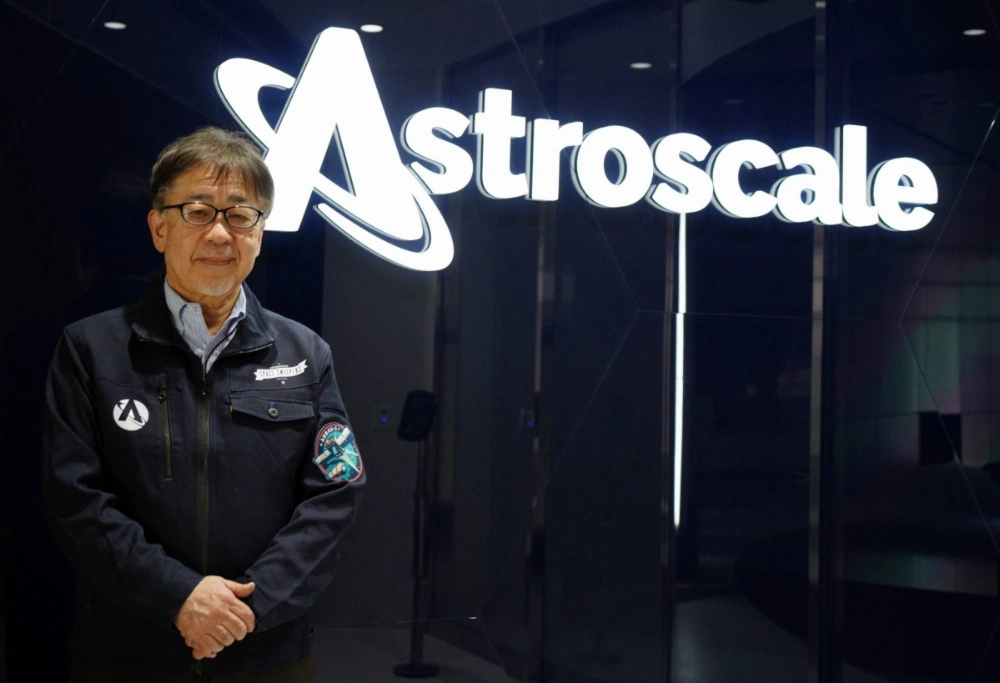 Eddie Kato, president and managing director of Astroscale Japan, at the company's office in Tokyo in February Eddie Kato, president and managing director of Astroscale Japan, at the company's office in Tokyo in February