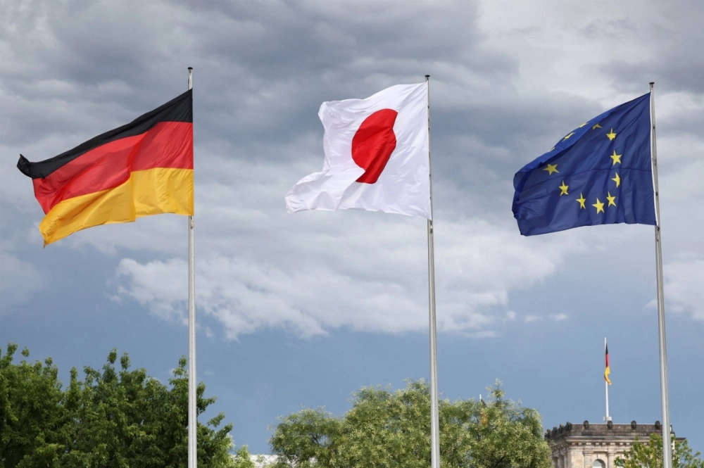 European Union nations and Japan fret about a world without the U.S. security umbrella. They could ease their fears by moving closer together. European Union nations and Japan fret about a world without the U.S. security umbrella. They could ease their fears by moving closer together.