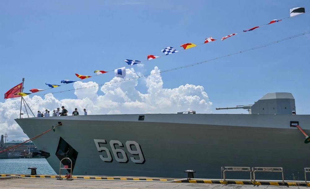 A Chinese Navy missile frigate. Beijing has been ramping up efforts to project power in the Indo-Pacific region. A Chinese Navy missile frigate. Beijing has been ramping up efforts to project power in the Indo-Pacific region.