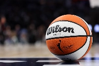 A detailed view of the ball during the second half of game five of the 2024 WNBA playoffs between the Minnesota Lynx and the Connecticut Sun at Target Center, Minneapolis on Oct 8, 2024. | Imagn Images / via Reuters