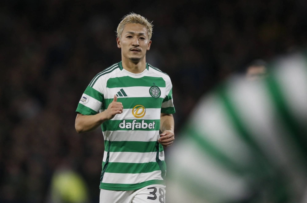 Celtic's Daizen Maeda during a game in November. The Japanese international notched his 30th goal of the season on Saturday in a win over Hearts.  Celtic's Daizen Maeda during a game in November. The Japanese international notched his 30th goal of the season on Saturday in a win over Hearts.