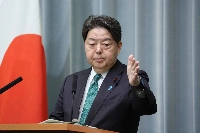 Chief Cabinet Secretary Yoshimasa Hayashi says Japan has sent officials to Myanmar to coordinate on the planned dispatch of an emergency relief team.  | Jiji