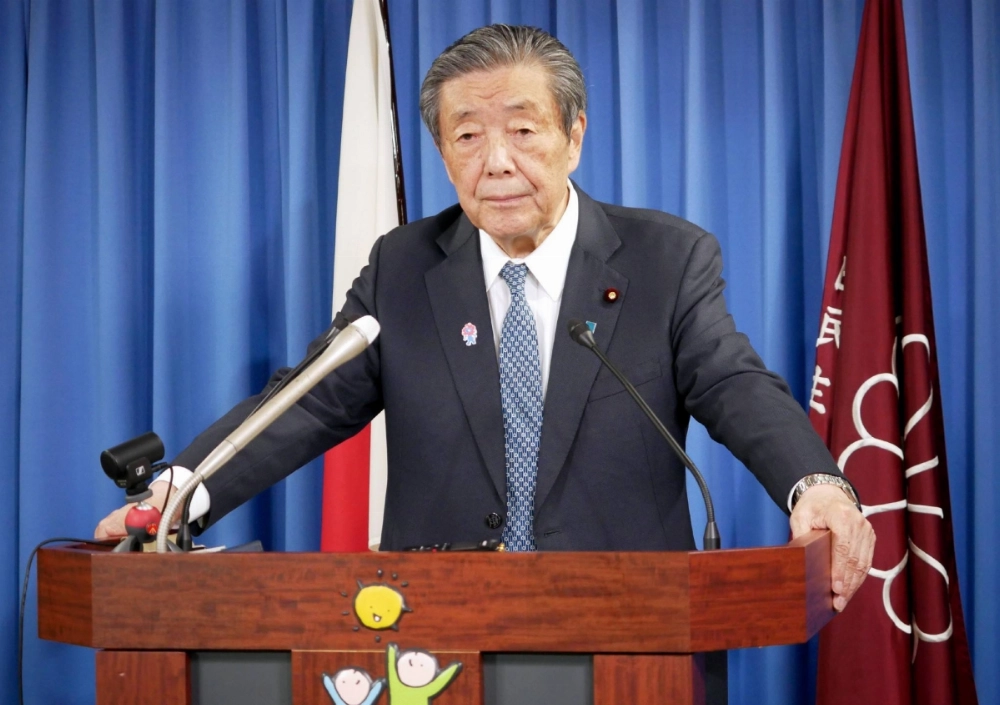 Liberal Democratic Party Secretary-General Hiroshi Moriyama holds a news conference at the party headquarters in Tokyo on Tuesday. Liberal Democratic Party Secretary-General Hiroshi Moriyama holds a news conference at the party headquarters in Tokyo on Tuesday.