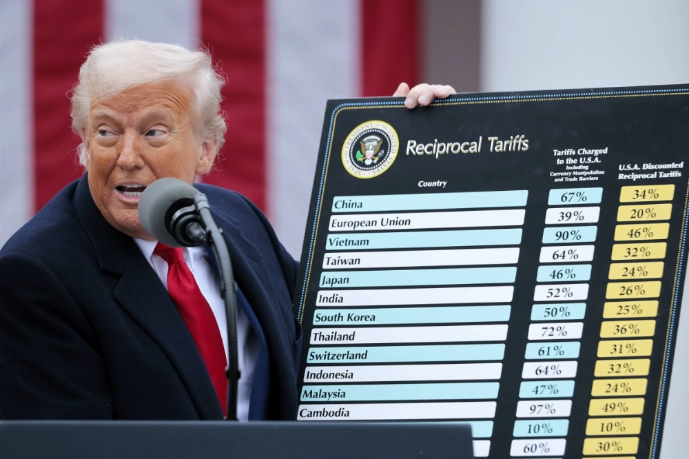 U.S. President Donald Trump announces tariffs on several countries during a press conference on April 2. U.S. President Donald Trump announces tariffs on several countries during a press conference on April 2.