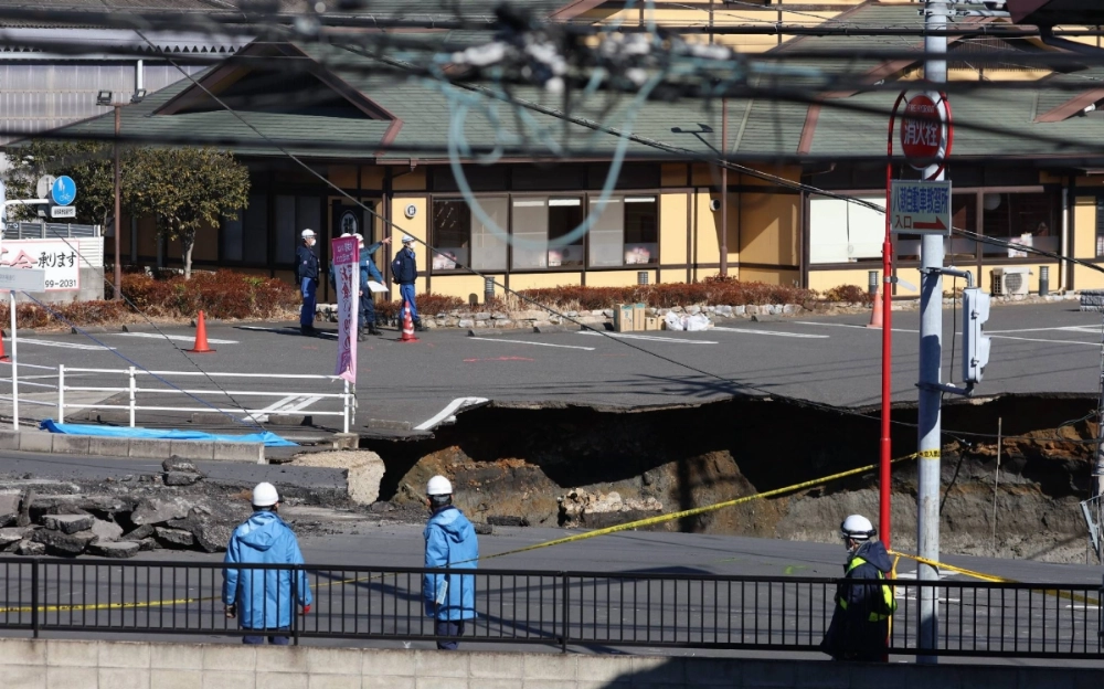 The site of a cave-in incident in Yashio, Saitama Prefecture, on Jan. 30 The site of a cave-in incident in Yashio, Saitama Prefecture, on Jan. 30