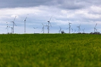 A wind turbine blade fell in the city of Akita on Friday. | Bloomberg