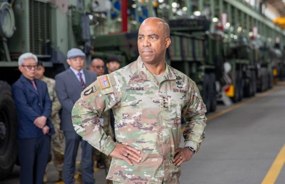 U.S. Army Pacific commander Gen. Ronald Clark tours the force's Materiel Support Command-Korea at Camp Carroll in Waegwan, South Korea, on April 9. U.S. Army Pacific commander Gen. Ronald Clark tours the force's Materiel Support Command-Korea at Camp Carroll in Waegwan, South Korea, on April 9.