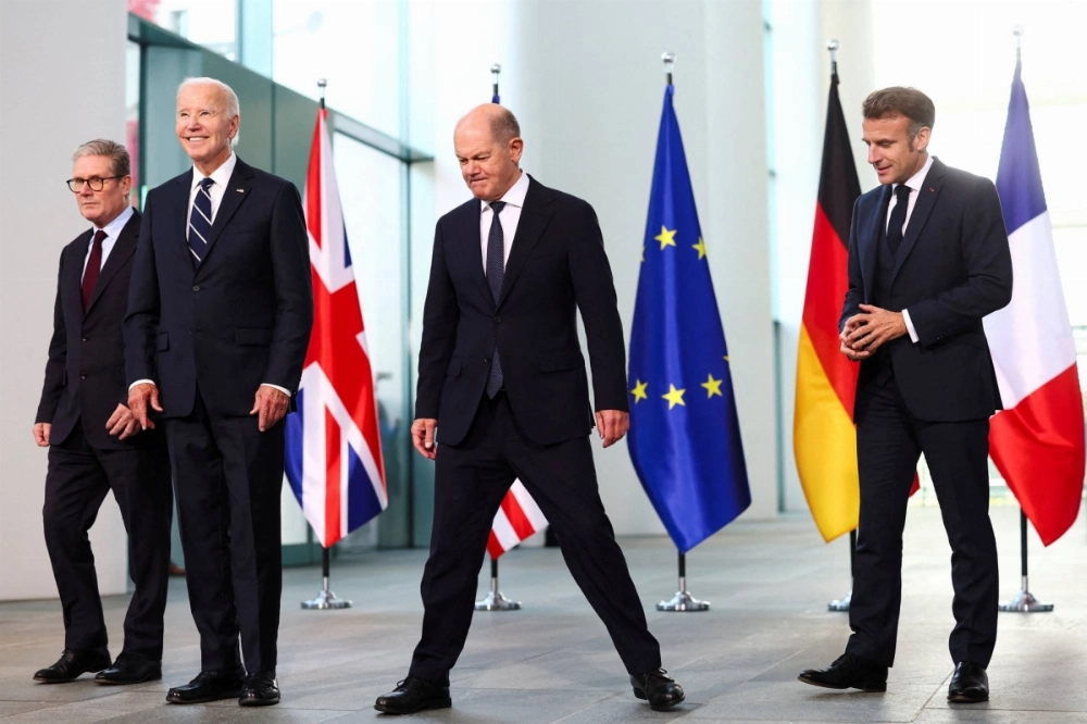 British Prime Minister Keir Starmer (left), U.S. President Joe Biden (second from left), German Chancellor Olaf Scholz (second from right) and French President Emmanuel Macron prepare to take a family photo during their "Quad" meeting in Berlin on Oct. 18. Leaders in the West have tried to revive the old order, but Donald Trump’s return to power shows they need a new way of looking at the world. British Prime Minister Keir Starmer (left), U.S. President Joe Biden (second from left), German Chancellor Olaf Scholz (second from right) and French President Emmanuel Macron prepare to take a family photo during their "Quad" meeting in Berlin on Oct. 18. Leaders in the West have tried to revive the old order, but Donald Trump’s return to power shows they need a new way of looking at the world.