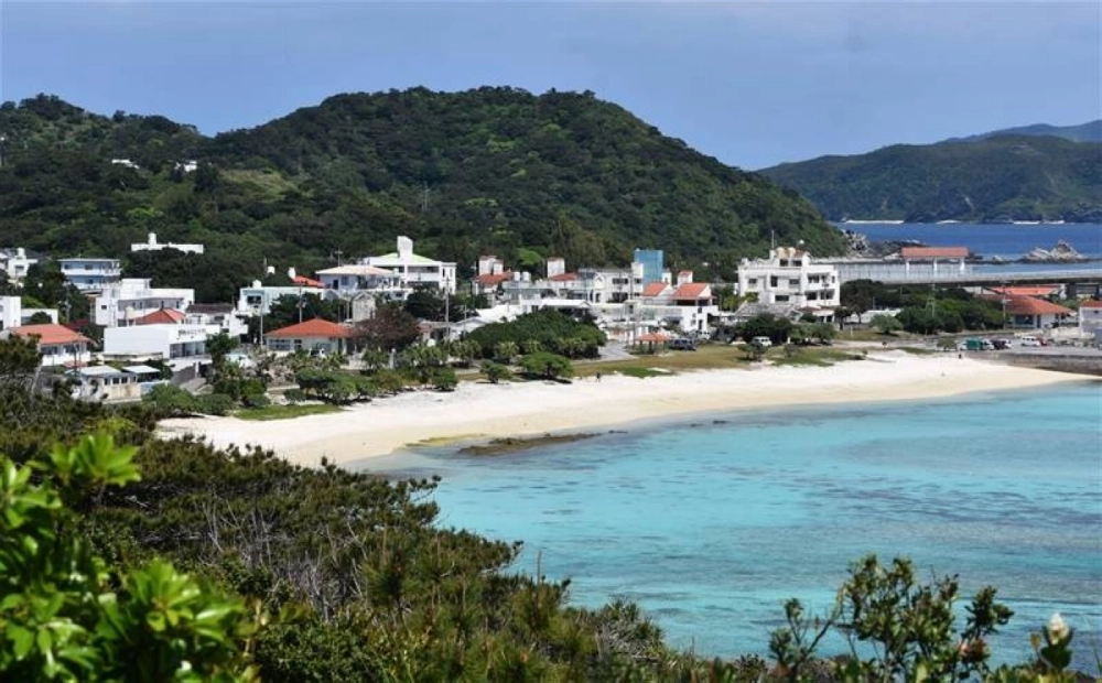 The beach on Aka Island, Okinawa Prefecture, where U.S. forces first landed in the 1945 Battle of Okinawa The beach on Aka Island, Okinawa Prefecture, where U.S. forces first landed in the 1945 Battle of Okinawa