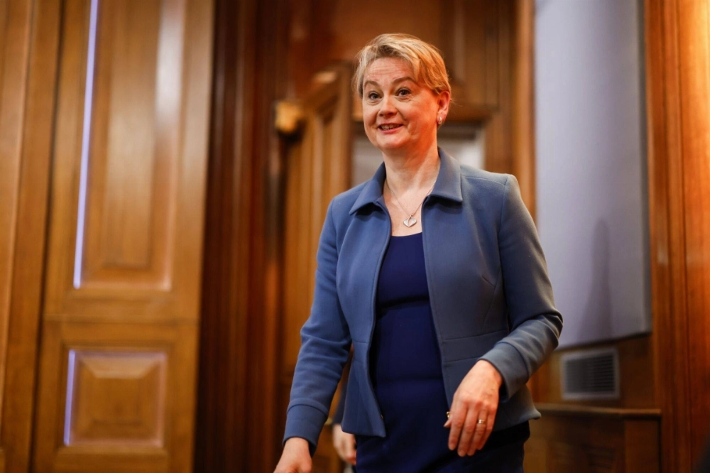 British Home Secretary Yvette Cooper arrives for a news conference in London on May 12.  British Home Secretary Yvette Cooper arrives for a news conference in London on May 12.