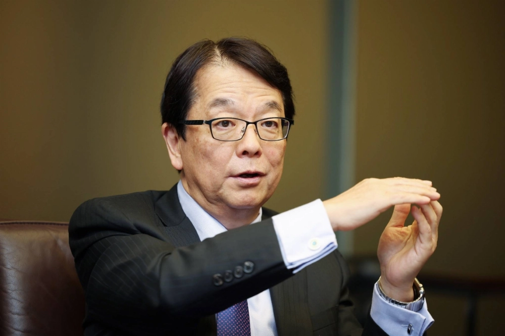 Nippon Steel Vice Chairman Takahiro Mori speaks during an interview in Tokyo on Monday. Nippon Steel Vice Chairman Takahiro Mori speaks during an interview in Tokyo on Monday.