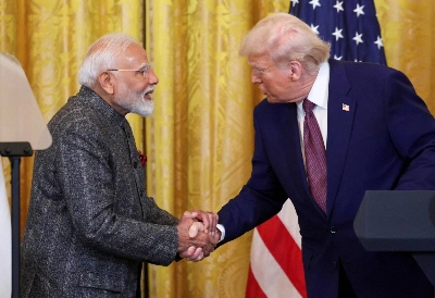 Indian Prime Minister Narendra Modi meets with U.S. President Donald Trump at the White House on Feb. 13. Trump’s coercive use of trade threats against India during the Pakistan military crisis has undermined trust in the U.S.-India partnership and exposed Washington as an unreliable security ally. Indian Prime Minister Narendra Modi meets with U.S. President Donald Trump at the White House on Feb. 13. Trump’s coercive use of trade threats against India during the Pakistan military crisis has undermined trust in the U.S.-India partnership and exposed Washington as an unreliable security ally.