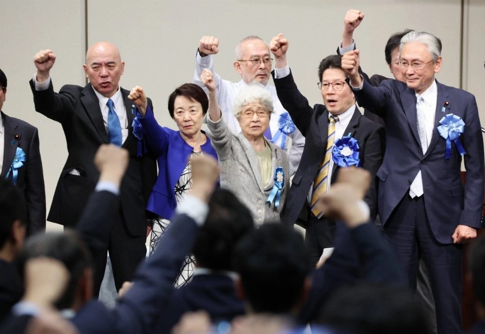 Sakie Yokota (center) and other family members of Japanese nationals abducted to North Korea held a national rally in Tokyo on Saturday to demand the immediate return of all abductees. Sakie Yokota (center) and other family members of Japanese nationals abducted to North Korea held a national rally in Tokyo on Saturday to demand the immediate return of all abductees.