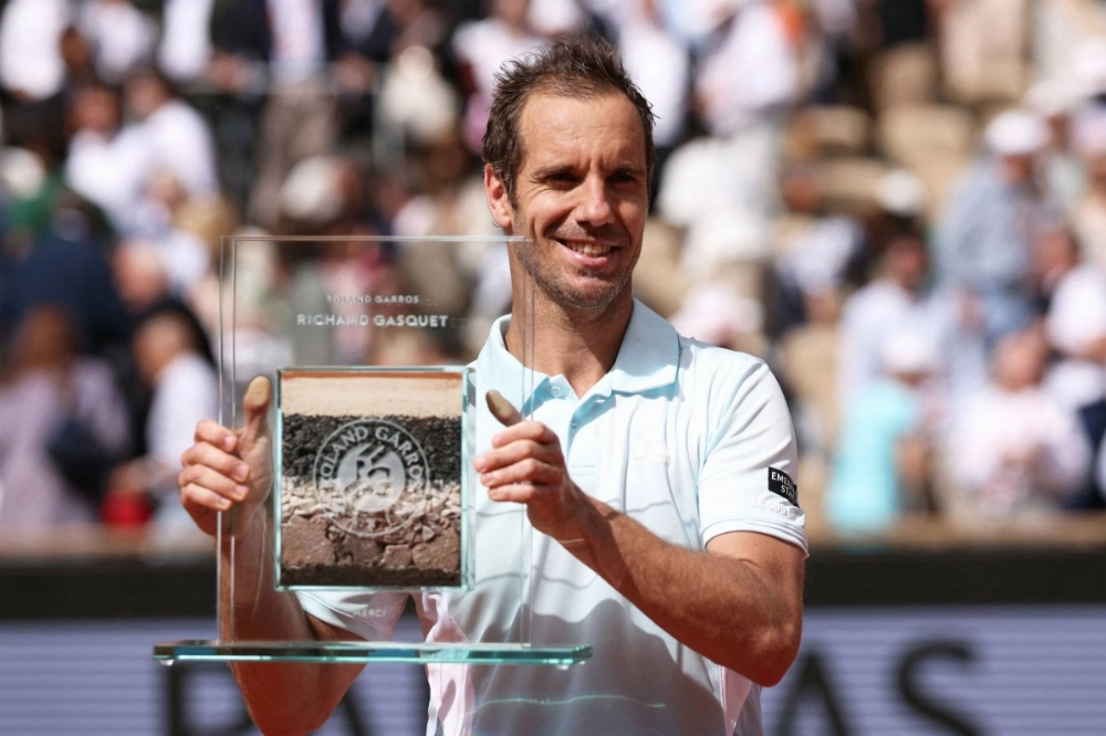 French veteran Richard Gasquet played the final match of his career on Thursday at the French Open in Paris. French veteran Richard Gasquet played the final match of his career on Thursday at the French Open in Paris.
