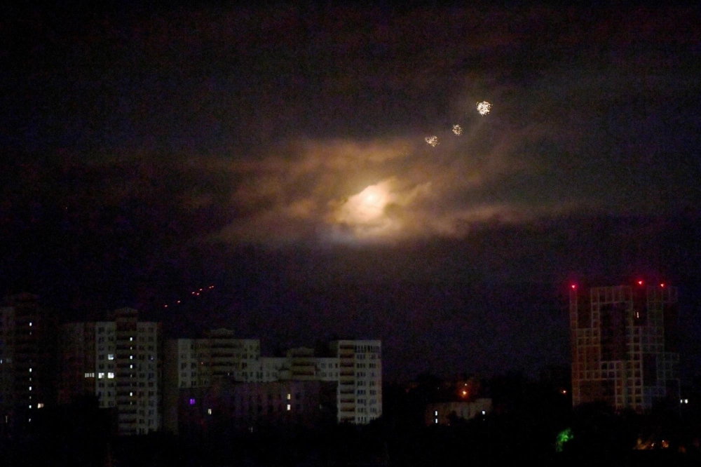 Ukraine's air defenses shoot down Russian drones during a strike toward Kyiv in September 2024. Experts worry how long Ukraine can fend off the nightly attacks if Russia maintains — or escalates — its strikes. Ukraine's air defenses shoot down Russian drones during a strike toward Kyiv in September 2024. Experts worry how long Ukraine can fend off the nightly attacks if Russia maintains — or escalates — its strikes.