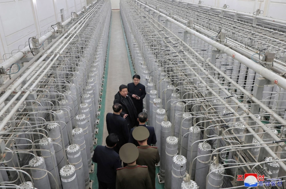 North Korean leader Kim Jong Un visits one of his country's nuclear material production sites in this photo released in January.  North Korean leader Kim Jong Un visits one of his country's nuclear material production sites in this photo released in January.