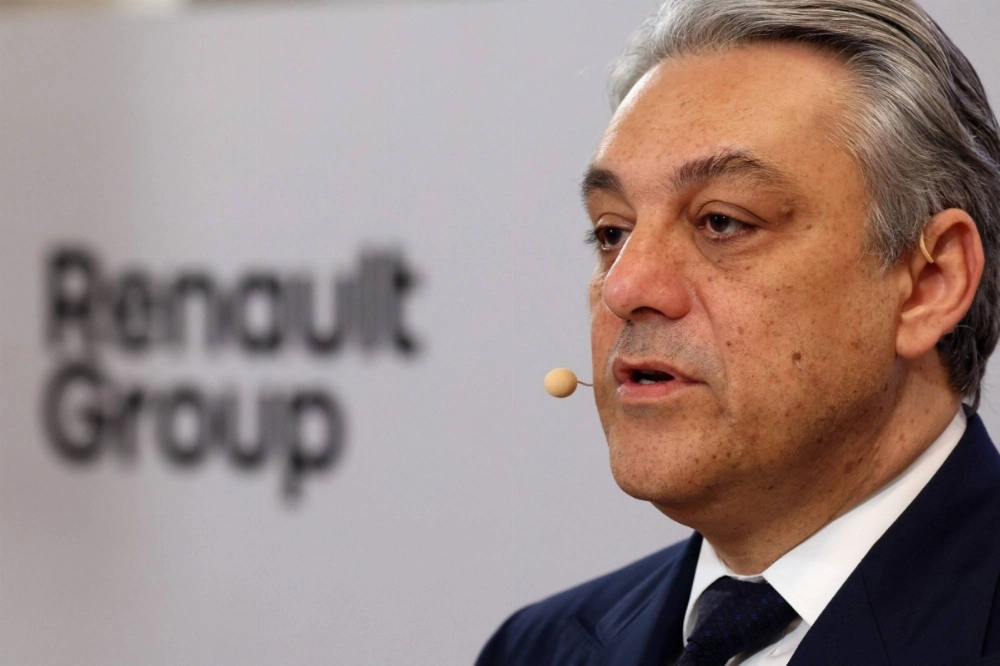 Renault CEO Luca de Meo delivers a speech during a Renault-Nissan-Mitsubishi news conference to present updates for the automotive alliance in Boulogne-Billancourt, on Dec. 6, 2023. De Meo, who is leaving Renault, is reportedly taking on the CEO job at luxury group Kering. Renault CEO Luca de Meo delivers a speech during a Renault-Nissan-Mitsubishi news conference to present updates for the automotive alliance in Boulogne-Billancourt, on Dec. 6, 2023. De Meo, who is leaving Renault, is reportedly taking on the CEO job at luxury group Kering.