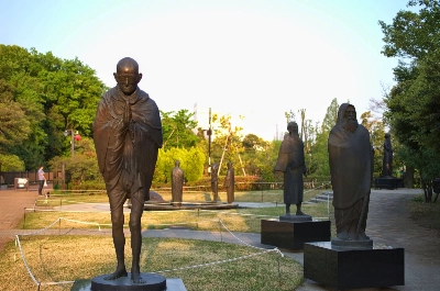 A statue of Mohandas Gandhi in Tetsugakudo Park, Tokyo. The Indian nationalist saw lessons for humanity in the trajectory of modern Japan and the violence wrought by — and perpetrated upon — the nation. A statue of Mohandas Gandhi in Tetsugakudo Park, Tokyo. The Indian nationalist saw lessons for humanity in the trajectory of modern Japan and the violence wrought by — and perpetrated upon — the nation.