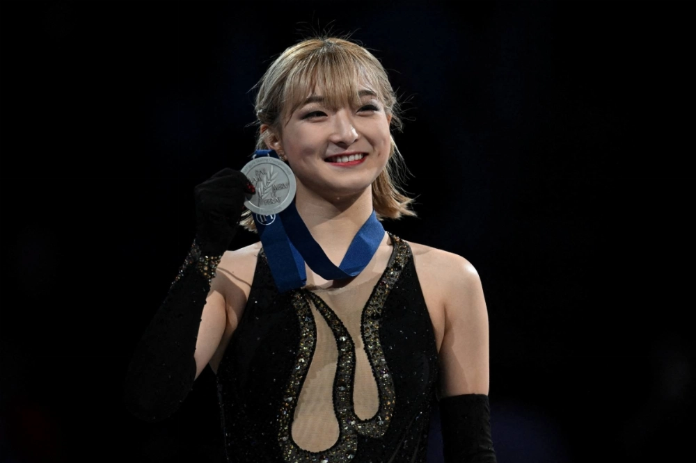 Kaori Sakamoto earned the silver medal at the world championships in Boston on March 28. Sakamoto is a three-time world champion. Kaori Sakamoto earned the silver medal at the world championships in Boston on March 28. Sakamoto is a three-time world champion.