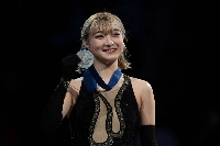 Kaori Sakamoto earned the silver medal at the world championships in Boston on March 28. Sakamoto is a three-time world champion. | Imagn Images / VIA REUTERS