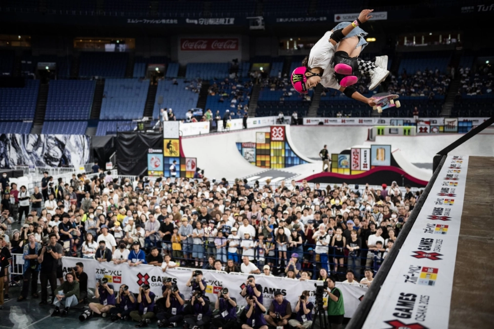 Arisa Trew competes in the women's vert event at X Games Osaka on Saturday. Trew won the title for her first of two gold medals over the weekend.  Arisa Trew competes in the women's vert event at X Games Osaka on Saturday. Trew won the title for her first of two gold medals over the weekend.