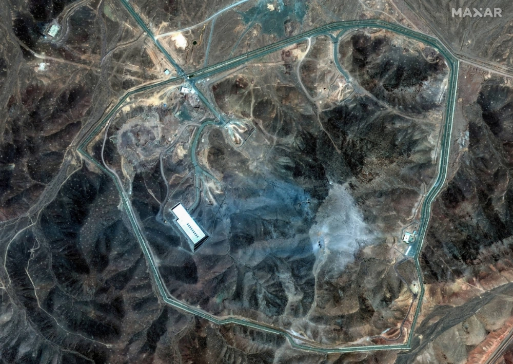 An aerial view of the damage to Iran's Fordo enrichment facility iafter the U.S. strikes on Sunday An aerial view of the damage to Iran's Fordo enrichment facility iafter the U.S. strikes on Sunday