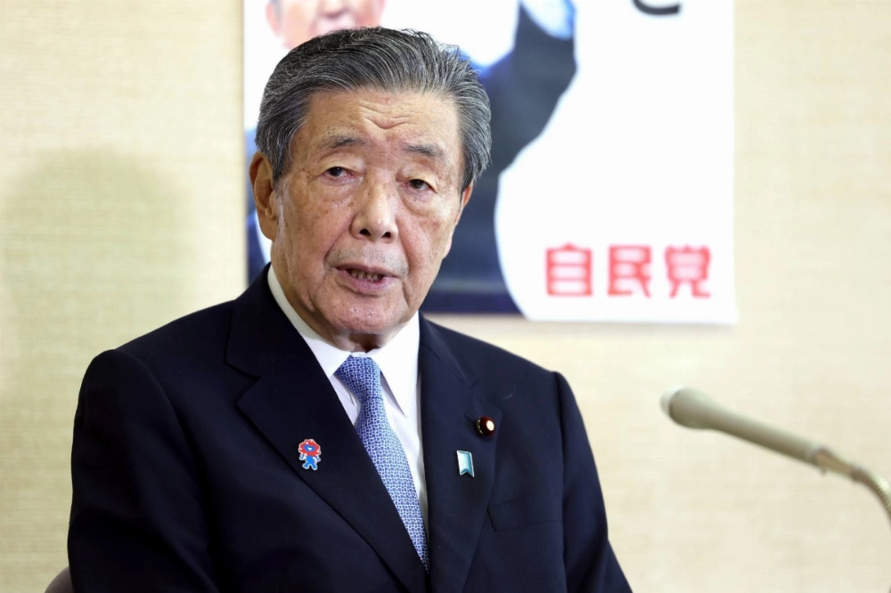Liberal Democratic Party Secretary-General Hiroshi Moriyama speaks during an interview in Tokyo on Thursday.  Liberal Democratic Party Secretary-General Hiroshi Moriyama speaks during an interview in Tokyo on Thursday.