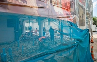 Workers lay pipes at a contruction site in Phnom Penh. Cambodia is expected to see 10% growth over the next five years in its heating, ventilation and air conditioning market. 
 | ANTON L. Delgado
