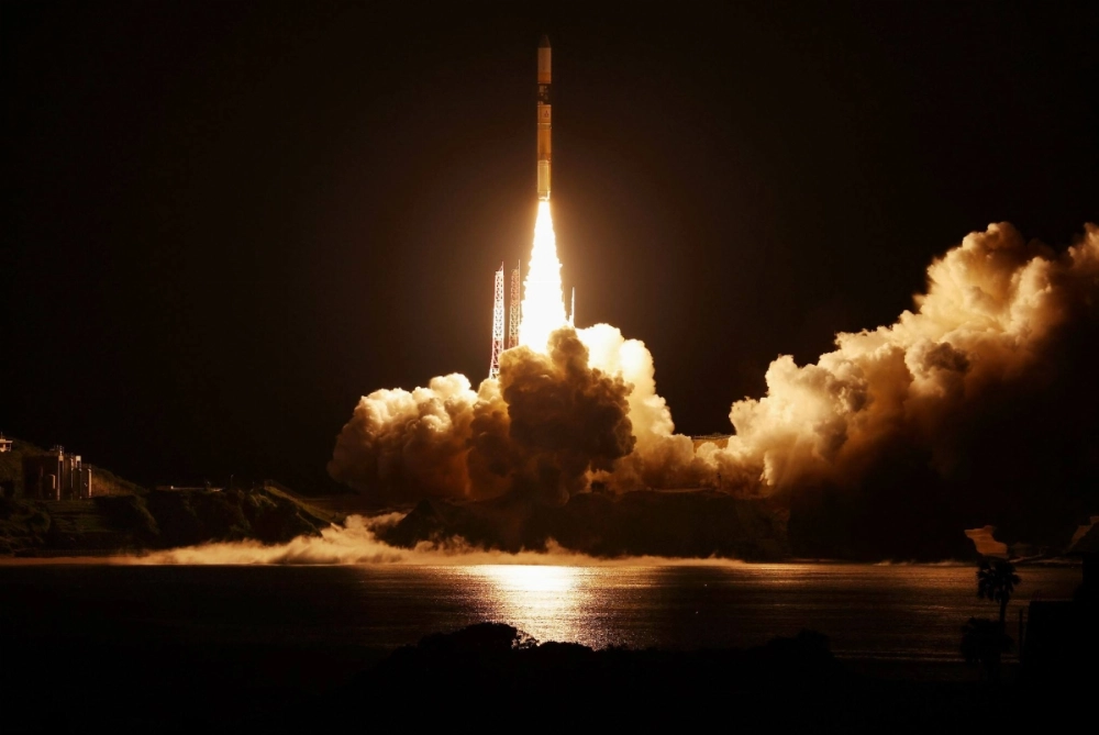 Japan’s flagship H2A rocket lifts off for the final time early Sunday from the Tanegashima Space Center in Kagoshima Prefecture. Japan’s flagship H2A rocket lifts off for the final time early Sunday from the Tanegashima Space Center in Kagoshima Prefecture.